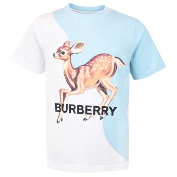 burberry t恤, Burberry | Blue & White Short Sleeve Deer T Shirt商品图片 6.9折×额外9折, 满2件减$5, 满减, 额外九折