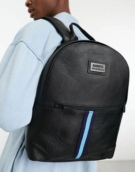 推荐Barneys Originals real leather backpack in black and blue商品