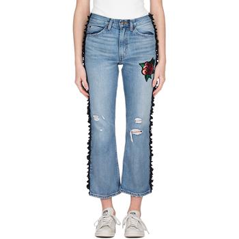 推荐Ribbon Rose Levis Bootcut Cropped Jeans - Medium Stonewashed Blue商品