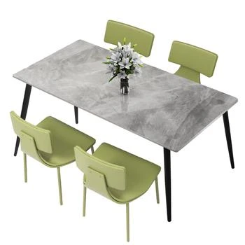 Simplie Fun | Dining Table Sintered Stone Table Marble Table Porcelain Dining Table for Kitchen,商家Premium Outlets,价格¥4602