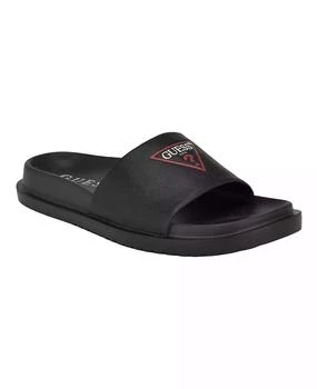 GUESS | Men's Vumble Triangle Emblem Fashion Slide Sandal,商家Macy's,价格¥317