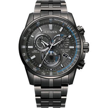 推荐Eco-Drive Men's PCAT Gray Stainless Steel Bracelet Watch 43mm商品