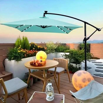 Simplie Fun | Rectangle 2x3M Outdoor Patio Umbrella Solar Powered LED Lighted Sun Shade Market Waterproof 8 Ribs Umbrella,商家Premium Outlets,价格¥1190