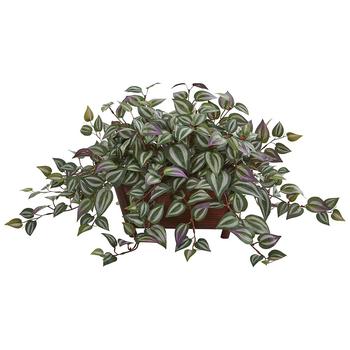 NEARLY NATURAL, NEARLY NATURAL | Wandering Jew Artificial Plant in Decorative Planter商品图片 6.9折