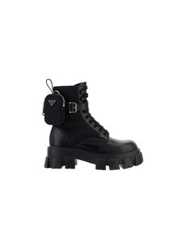 prada鞋, Prada | Prada Men's Black Leather Ankle Boots商品图片 