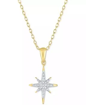 Macy's | Diamond Accent Star Pendant Necklace in 14k Gold-Plated Sterling Silver, 16" + 2" extender,商家Macy's,价格¥283