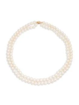 推荐14K Yellow Gold & 7-8MM Cultured Pearl Necklace商品