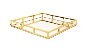 商品Classic Touch Decor | Square Mirror Tray-gold,商家Premium Outlets,价格¥847图片
