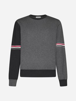 Thom Browne | Color-block cotton sweater商品图片,