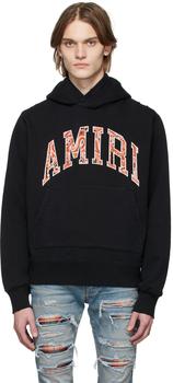 amiri卫衣精选, AMIRI | Black & Orange Bandana Appliqué Hoodie商品图片 5.4折