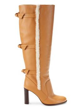 Lolita Sheep Fur Lined Tall Boots,价格$439.99