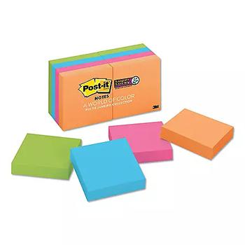 商品Post-it Notes Super Sticky Pads in Rio de Janeiro Colors, 2 x 2, 90-Sheet Pads, 8/Pack图片