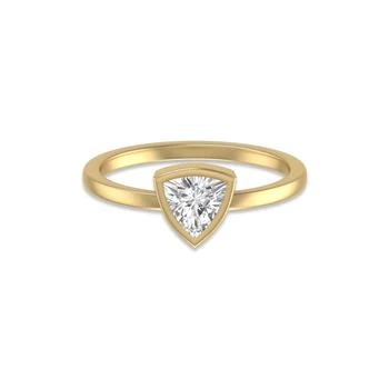 Lab Grown Diamonds | Lab Grown 1/2 CTW Trillion Bezel Solitaire Diamond Ring in 14K Yellow Gold,商家Premium Outlets,价格¥8221