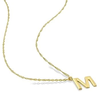 Mimi & Max Initial "M" Pendant w/ Chain in 14k Yellow Gold
