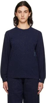 Alexander Wang | Navy Glittered Long Sleeve T-Shirt 6.4折