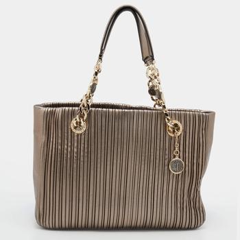 bvlgari包, [二手商品] BVLGARI | Bvlgari Metallic Leather Monte Plisse Shopper Tote商品图片 6.7折, 满1件减$100, 满减