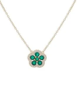JanKuo | Flower 14K Goldplated & Cubic Zirconia Pendant Necklace,商家Saks OFF 5TH,价格¥233