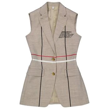 Burberry | Hattie Ecru Burberry Sleeveless Tailored Blazer 1.5折