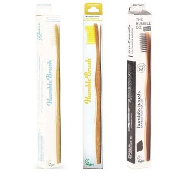The Humble Co | Pack of 3 soft bamboo toothbrush in white yellow and grey,商家BAMBINIFASHION,价格¥180
