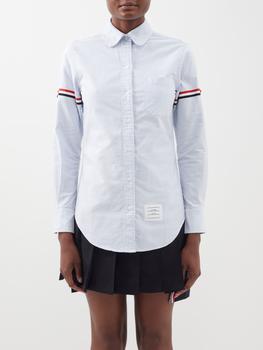 thom browne衬衫, Thom Browne | Tricolour armband striped cotton shirt商品图片 