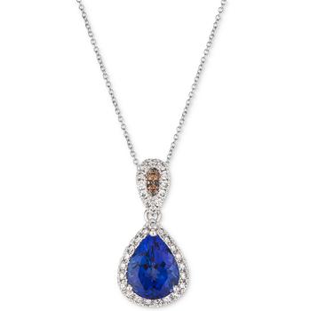 商品Blueberry Tanzanite (2 ct. t.w.) & Diamond (3/8 ct. t.w.) 18" Pendant Necklace in 14k White Gold图片