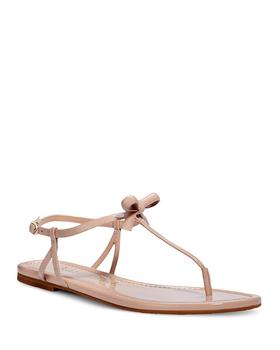 kate spade鞋, Kate Spade | Women's Piazza Knotted Bow Patent Leather Thong Sandals商品图片 4.9折, 满$150享8.5折, 满折