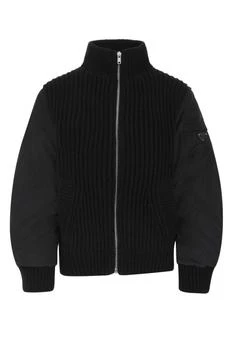 Prada | Prada Logo Plaque Zipped Jacket 7.6折