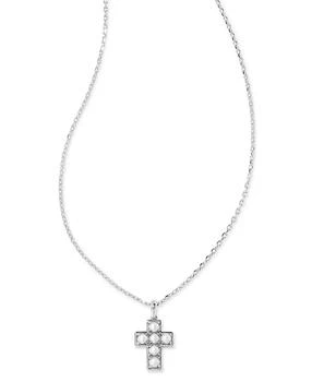 Kendra Scott | Silver-Tone Cultured Freshwater Pearl (3mm) Cross Adjustable 19" Pendant Necklace,商家Macy's,价格¥561