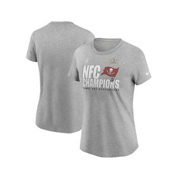 推荐Women's Heather Gray Tampa Bay Buccaneers 2020 Nfc Champions Locker Room Trophy Collection T-Shirt商品