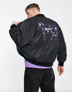 推荐Obey runaway bomber jacket in black商品