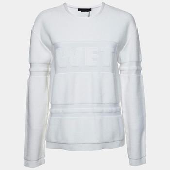 [二手商品] Alexander Wang | Alexander Wang White Terrycloth Knit Wet Embossed Sweatshirt M商品图片,2.8折