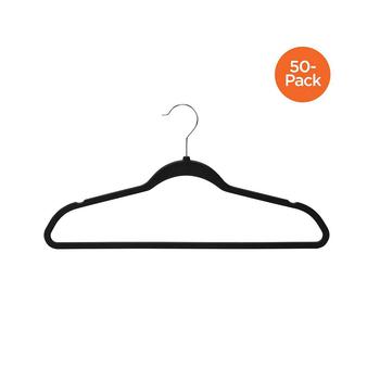 商品50-Pack Rubber Space-Saving Hanger, Black,商家Macy's,价格¥1139图片