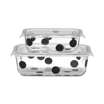 Kate Spade | All In Good Taste Deco Dot 2-Container Storage Set,商家Macy's,价格¥224