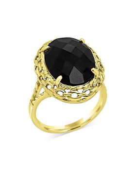 商品Bloomingdale's | Onyx Oval Statement Ring in 14K Yellow Gold - 100% Exclusive,商家Bloomingdale's,价格¥10613图片