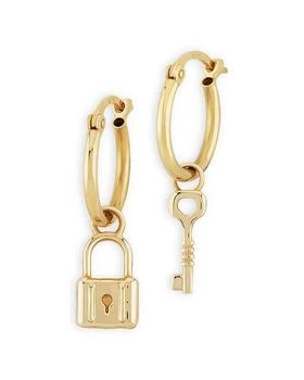 Moon & Meadow | Lock & Key Dangle Hoop Earrings in 14K Yellow Gold - Exclusive,商家Bloomingdale's,价格¥3065