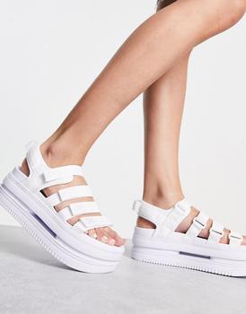 nike女鞋经典款, NIKE | Nike Icon Classic platform sandals in triple white商品图片 