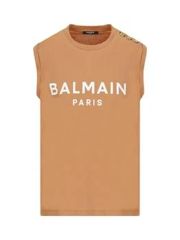 推荐Balmain Logo Printed Sleeveless Tank Top商品