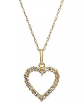 Macy's | Cubic Zirconia Heart Pendant Necklace in 10k Gold,商家Macy's,价格¥772