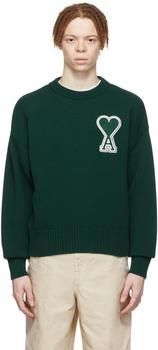 商品AMI | SSENSE Exclusive Green Ami de Cœur Sweater,商家SSENSE,价格¥1966图片