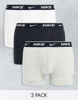 商品NIKE | Nike 3 pack cotton stretch trunks in black/grey/white,商家ASOS,价格¥282图片
