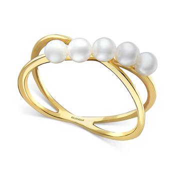商品Effy | EFFY® Cultured Freshwater Pearl (3mm) Crisscross Ring in 14k Gold,商家Macy's,价格¥1858图片