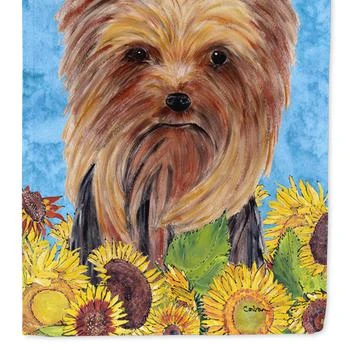 Caroline's Treasures | 28 x 40 in. Polyester Yorkie in Summer Flowers Flag Canvas House Size 2-Sided Heavyweight,商家Verishop,价格¥306