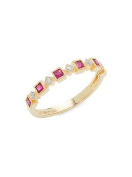 商品Saks Fifth Avenue | 14K Yellow Gold, Ruby & Diamond Ring,商家Saks OFF 5TH,价格¥2488图片