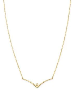 Moon & Meadow | Diamond Curbed V Station Necklace in 14K Yellow Gold, 18" - 100% Exclusive,商家Bloomingdale's,价格¥2223