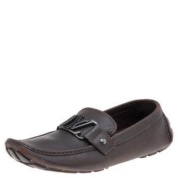 更多路易威登男鞋, [二手商品] Louis Vuitton | Louis Vuitton Dark Brown Leather Monte Carlo Loafers Size 41商品图片 满1件减$100, 满减