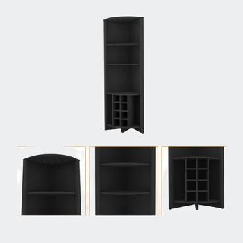 FM Furniture | Bouvet Corner Bar Cabinet, Three Shelves, Eight Wine Cubbies, Two Side Shelves,商家Verishop,价格¥2203