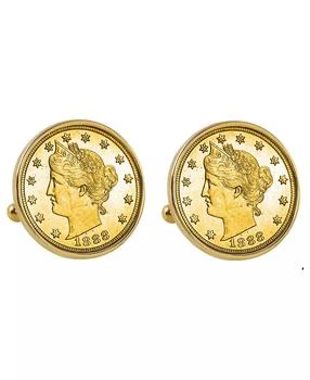 American Coin Treasures | Gold-Layered 1800's Liberty Nickel Bezel Coin Cuff Links,商家Macy's,价格¥309