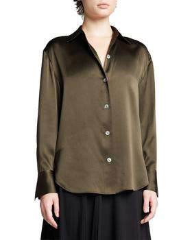 vince真丝, Vince | Relaxed Long-Sleeve Silk Blouse商品图片 满$400减$100, 满减