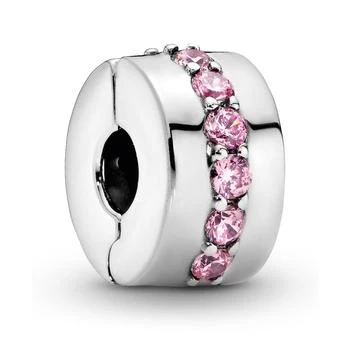 PANDORA | Cubic Zirconia Pink Sparkling Row Clip Charm,商家Macy's,价格¥337