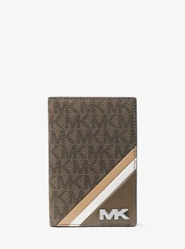 Michael Kors | Rivington Striped Logo Bi-Fold Card Case,商家Michael Kors,价格¥221